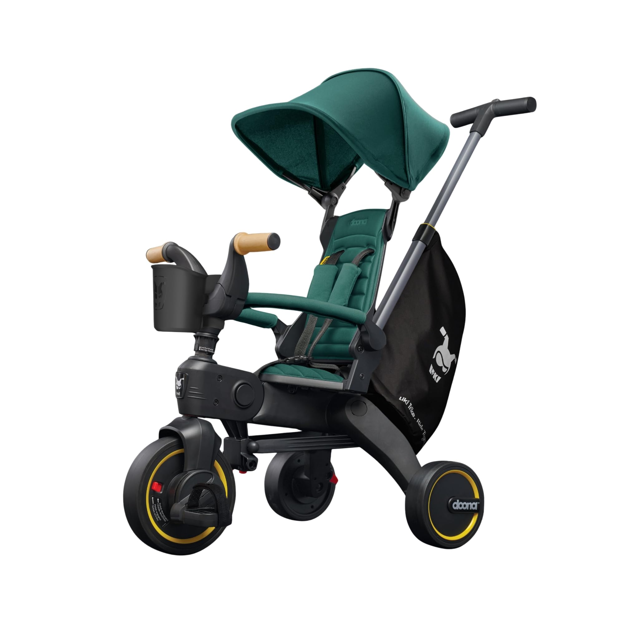 DOONA Liki Baby Trike S5 - Deluxe Foldable Toddler Tricycle with parent handle for ages 10 Months to 3 Years - Racing Green