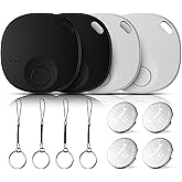 Air Tracker Tags-4 Pack, Bluetooth Tracker Works with Apple Find My APP (iOS Only), Keys Finder and Item Locator for Keys, Luggage, Wallet, Smart Tracker Tags with Key Ring, Replaceable Battery