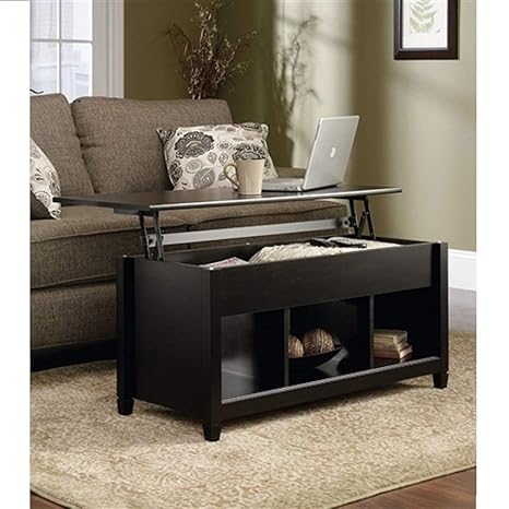 Amazon Com Black Wood Finish Lift Top Coffee Table With