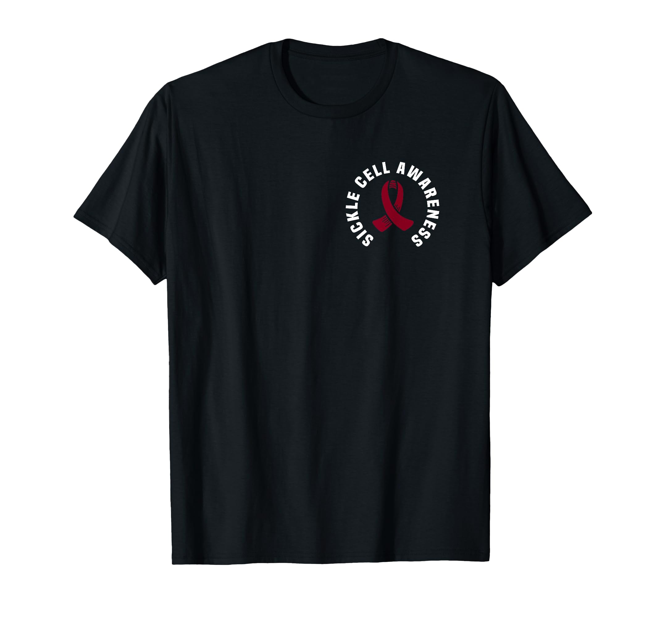 Photo 1 of Great Sickle Cell Awareness Pocket Apparel Burgundy Ribbon T-Shirt