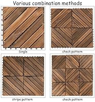 Giantex 44 Pcs 12 X 12 Floor Tiles Interlocking Wood Deck Tiles Patio Pavers Indoor And Outdoor Flooring Decking Tiles Diagonal Pattern Brown
