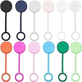 Mocbovni 3D Geometric Straw Toppers, Hat Straw Covers, Soft Silicone 0.4in/10mm Straws Accessories, Compatible with Stanley Cup 30&40 Oz, Dust-Proof Leak-Proof Protectors (Set B-Lemon)