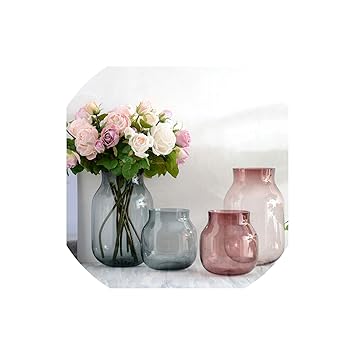 Amazon Com Modern Thickened Transparent Glass Vase European Fresh