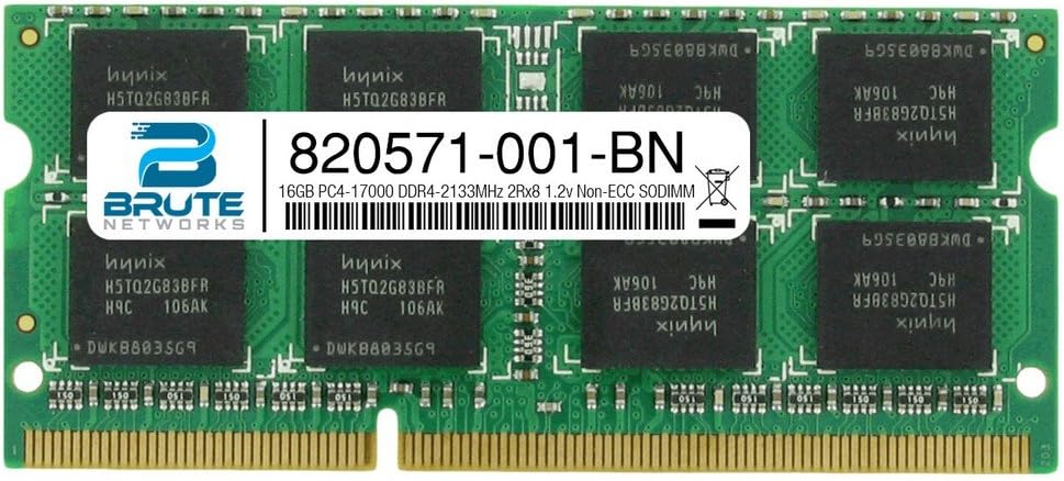 Brute Networks 820571-001-BN - 16GB DDR4-2133MHz 2Rx8 Non-ECC SODIMM (Compatible with OEM PN# 820571-001)