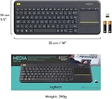 Logitech K400 Wireless Touch Keyboard Black with Receiver view 3