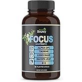 Inner Bounty Focus 14-in-1 Nootropic Brain Supplement with Lions Mane, Alpha GPC Choline, Vitamin C & B12, Taurine, Bacopa - Energy, Cognitive, Memory Support, 60 Filler Free Capsules