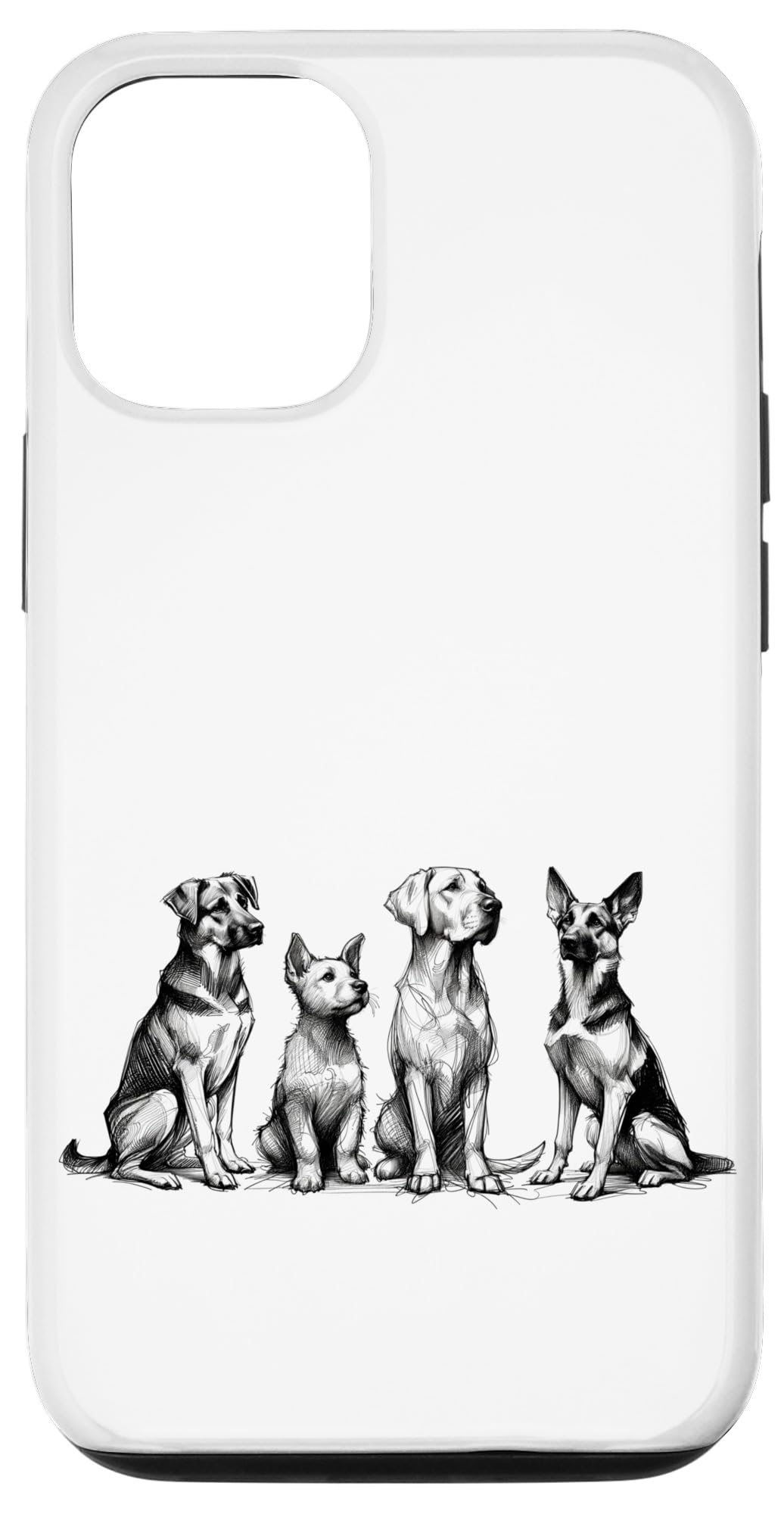 iPhone 15 Pro Canine Lineup - Sketch Art Dog Portrait Series Case