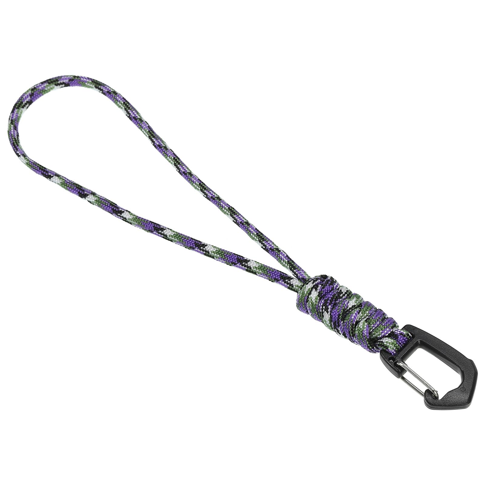 PATIKIL Badge Lanyard 8.6 Inch, Necklace Keychain Cord Metal Clasp Hook Ring Strap for Keys Whistle ID Card Badge Holder, Camo Purple