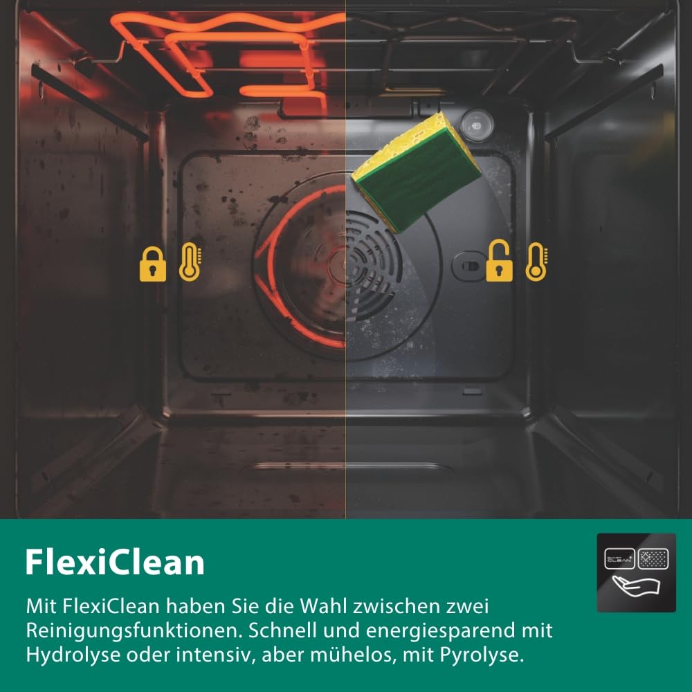 Bauknecht BBI4S8PM1SK Einbau-Heissluftbackofen/A+/ 73 l/Pyrolyse/SoftClose/AirFry Funktion inkl. Airfry-Tray/High Temp. Pizza Funktion/LCD Text-Display/Mono-Drehwähler/ 1x Teleskopauszug 4