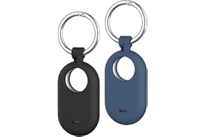 2-Pack Holder Case Compatible with Samsung Galaxy SmartTag 2, Protective Silicone Case for Galaxy Smart Tag 2 with Keychain f
