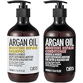 Cab's Argan Oil Shampoo and Conditioner Set for Women and Men - Best Gift for Damaged, Thinning Hair, Curly or Frizzy Hair - Paraben Free 2 x 16.9 fl oz