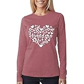 Grandma Shirt Grandma Floral Heart Shirts Grandmother Long Sleeve T Shirts Casual Graphic Tees Tops