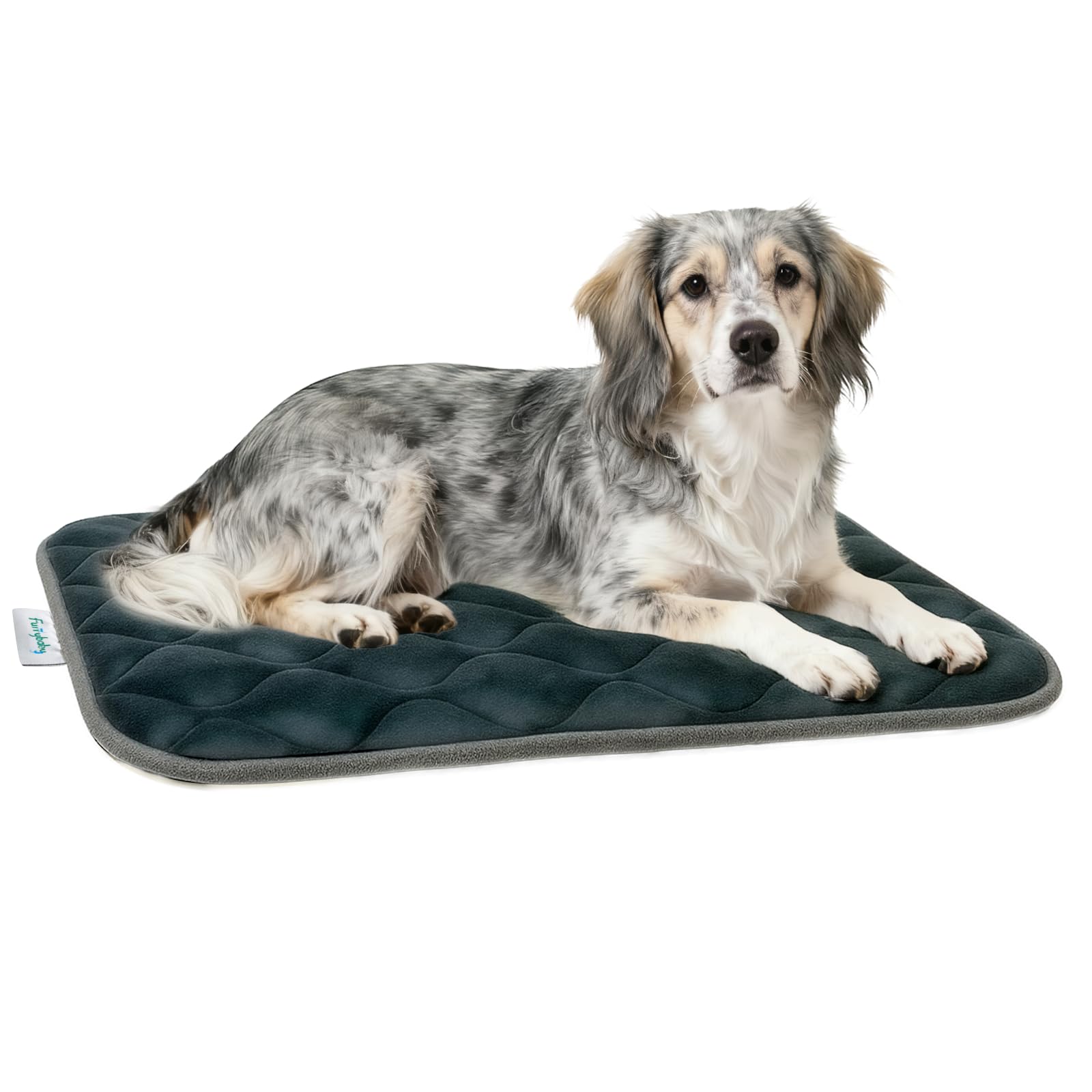 Photo 1 of furrybaby Dog Bed Mat Flat Crate Mat with Anti-Slip Bottom Machine Washable Pet Kennel Pad for Dog Sleeping (M 30x19'', Grey Mat)
