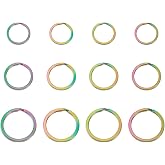 Pandahall 18pcs 304 Stainless Steel Rainbow Color Split Rings 3 Sizes Ion Plated Colorful Split Key Rings for Key Chains DIY Crafts Jewelry Making