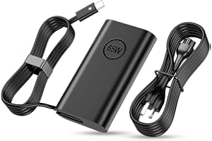 Replacement for Dell 65W Laptop Charger USB C 45 Watt Slim Adapter - fit Latitude 5420 5540 5520 7420 5440, XPS 13 15, Chrome