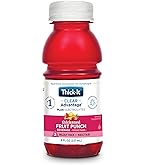 Thick-It Clear Advantage Mildly Thick Fruit Punch, 8 oz, 24 Pack | Ready-to-drink thickened fruit punch for dysphagia; mildly thick, nectar consistency with electrolytes; no mixing required