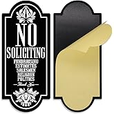 Maoerzai No Soliciting Sign for House, Acrylic Material, No Estimates, Salesmen, Thank You Sign, Stylish &amp; Prominent Design, Perfect for Home Office Front Doors, Wall Decor, Black, 4 x 9 Inch