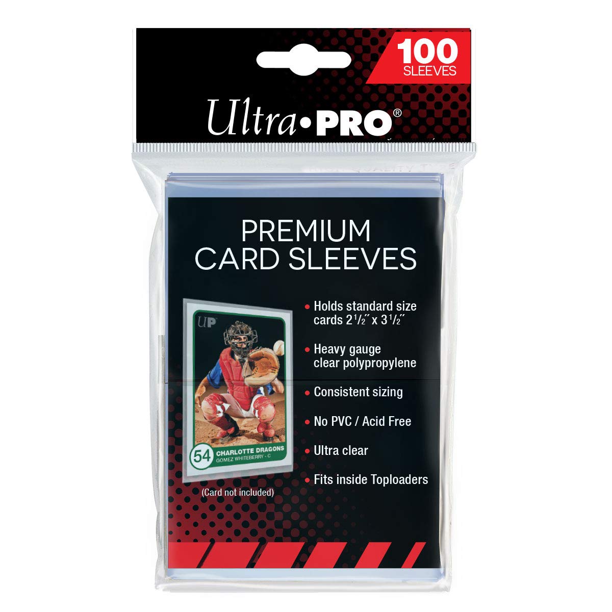 Photo 1 of Ultra Pro - Premium Clear 100ct. Card Sleeves to Protect Sports Cards, Baseball / Football Cards, and Collectible Cards, Standard Size