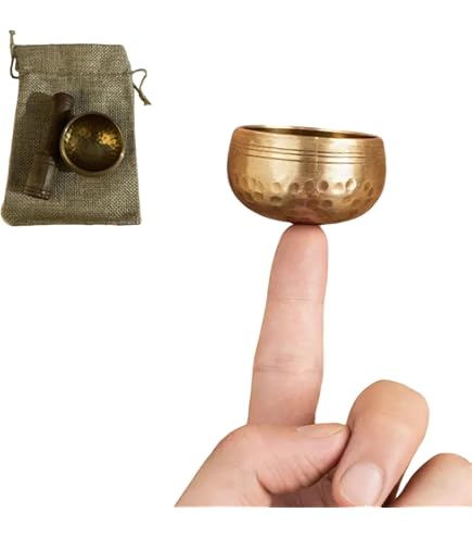 Mini Bol Chantant Tibétain - Avec Maillet Et Coussin - Son Apaisant Pour Méditation, Anti-stress - Portable Et Facile à Utiliser