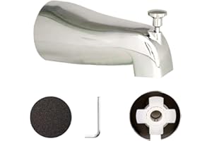 ULTROIAN Slip on Tub Spout with Diverter, Metal Bathtub Faucet Chrome, Bathroom Push On Tub Spigot, Fits 1/2" Copper Pipe(5/8" OD), Sandpaper and Hex Wrench Included