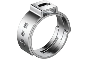 100 PCS 3/4 Inch PEX Cinch Clamp Rings, 304 Stainless Steel Single Ear Hose Clamps for Plumbing and Pipe Fitting Connections, PEX tubing Pipe Fitting by RTHIEAI