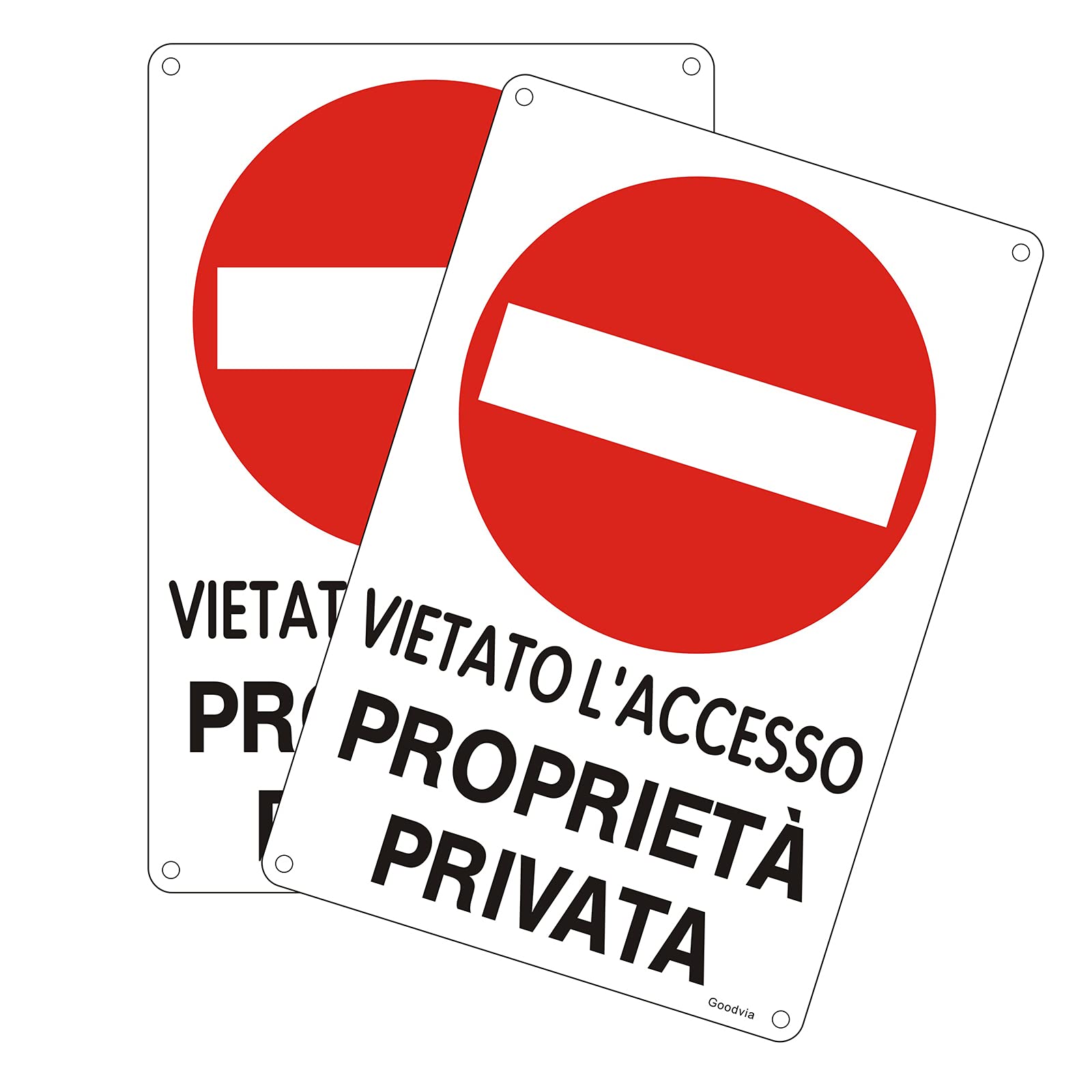 Goodvia Private Property Sign Metal 20x30 cm, Prohibited Access Private Property Sign Aluminum Sign Private Property Reflective, Waterproof and UV Resistant