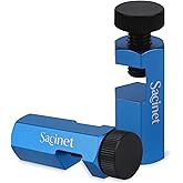Sacinet Circular Saw Guide &amp; Stair Gauge Block for Framing Square | Positioning &amp; angle stop for jigs, Fits flat-base saws, base &le;0.473'', anti-scratch polymer thumbscrews, carabiner &amp; holder
