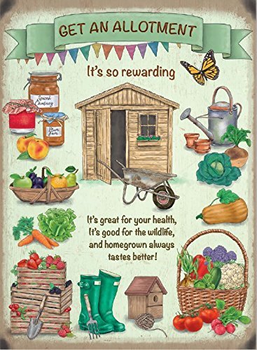 New 15x20cm Get an Allotment metal advertising wall sign