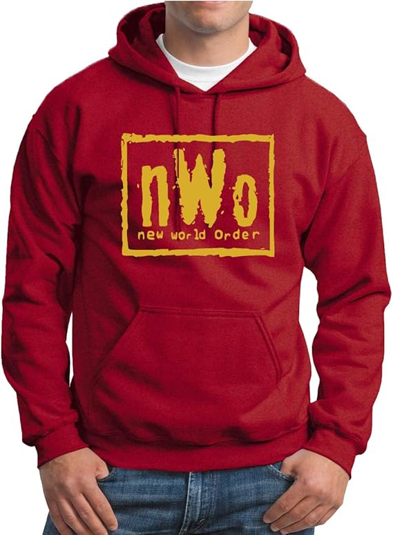 NWO Hoodies Wrestling New World Order Gold Mens Hoodies-Antique Cherry Red-2XL: Amazon.co.uk 