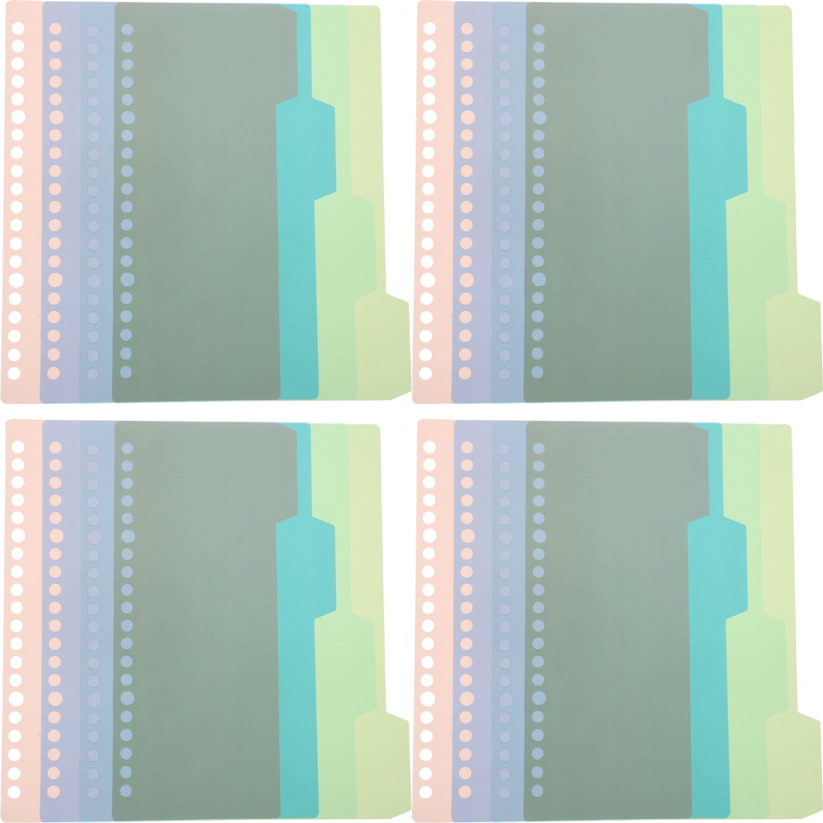 NUOBESTY 32pcs Plastic Binder Index Dividers A5 Index Tabs Multicolored Poly Dividers for Office Leather Journal Notebooks