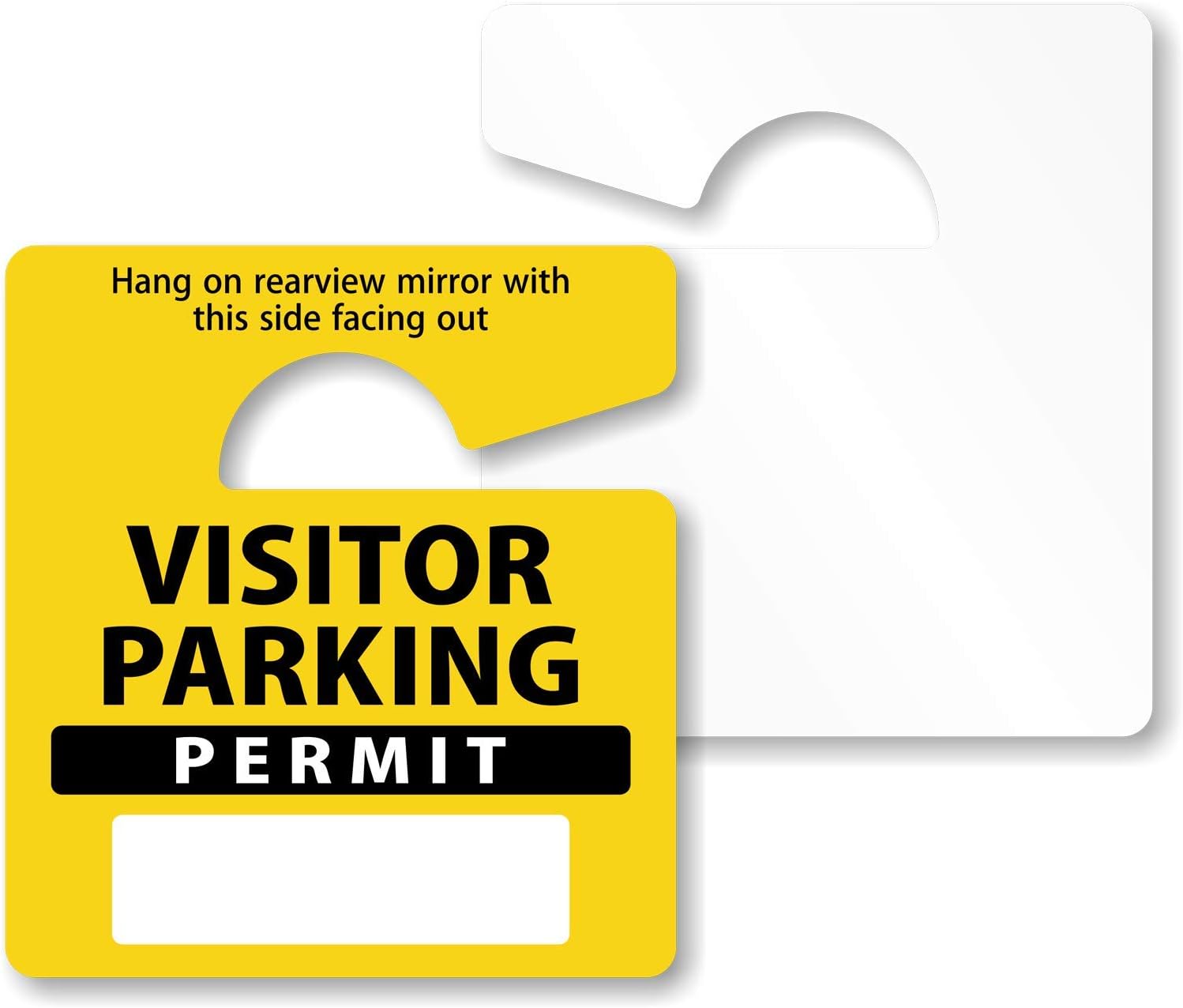 ToughTag Small Rearview Mirror Hang Tag, Heavy Duty Plastic Permit Tag