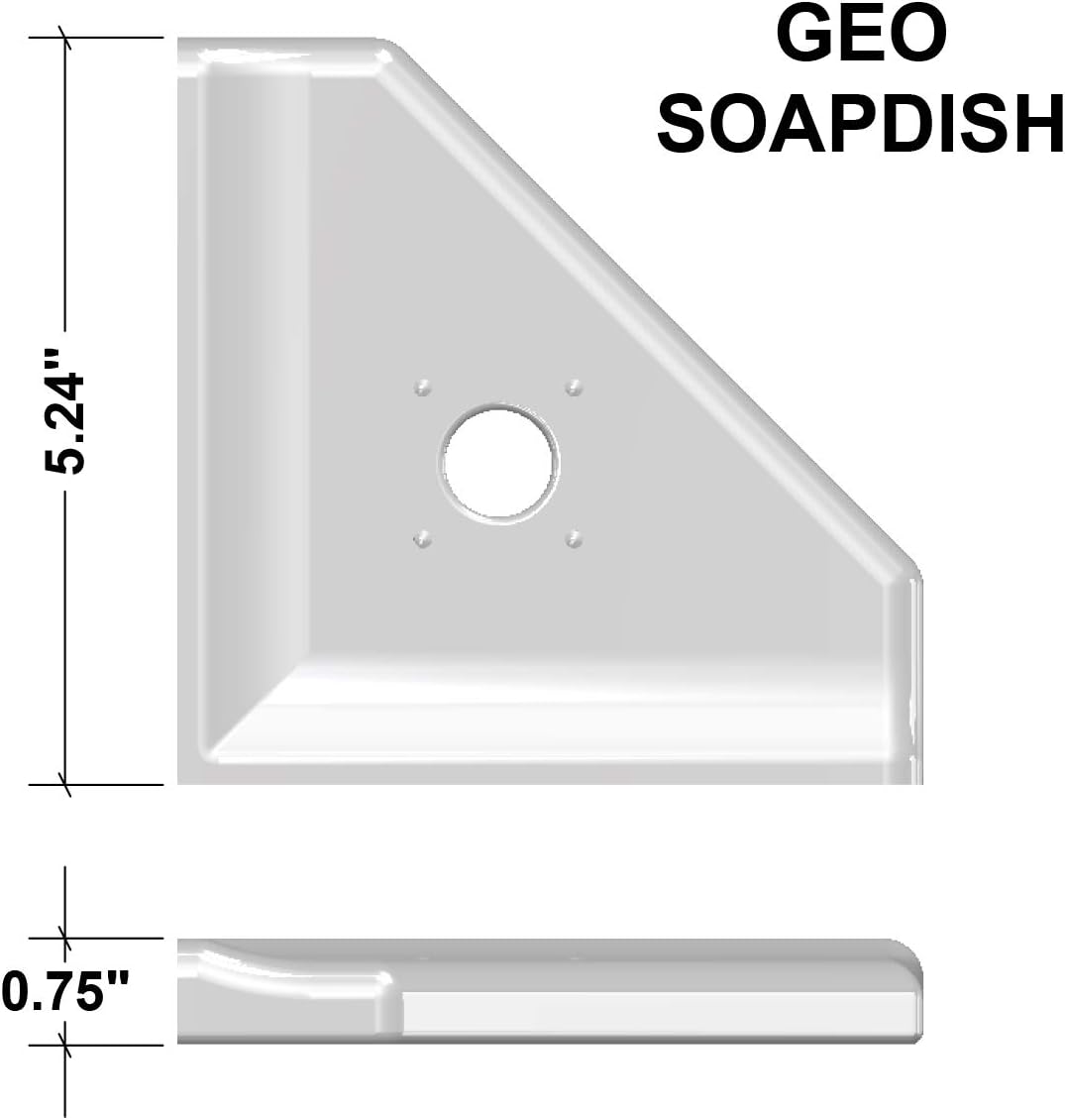 5 inch Shower Caddy Soap Dish - Brushed Nickel Cast Metal Corner Soap Tray Bathroom Organizer Geo Wall Mount Flatback Shelf: Home Improvement