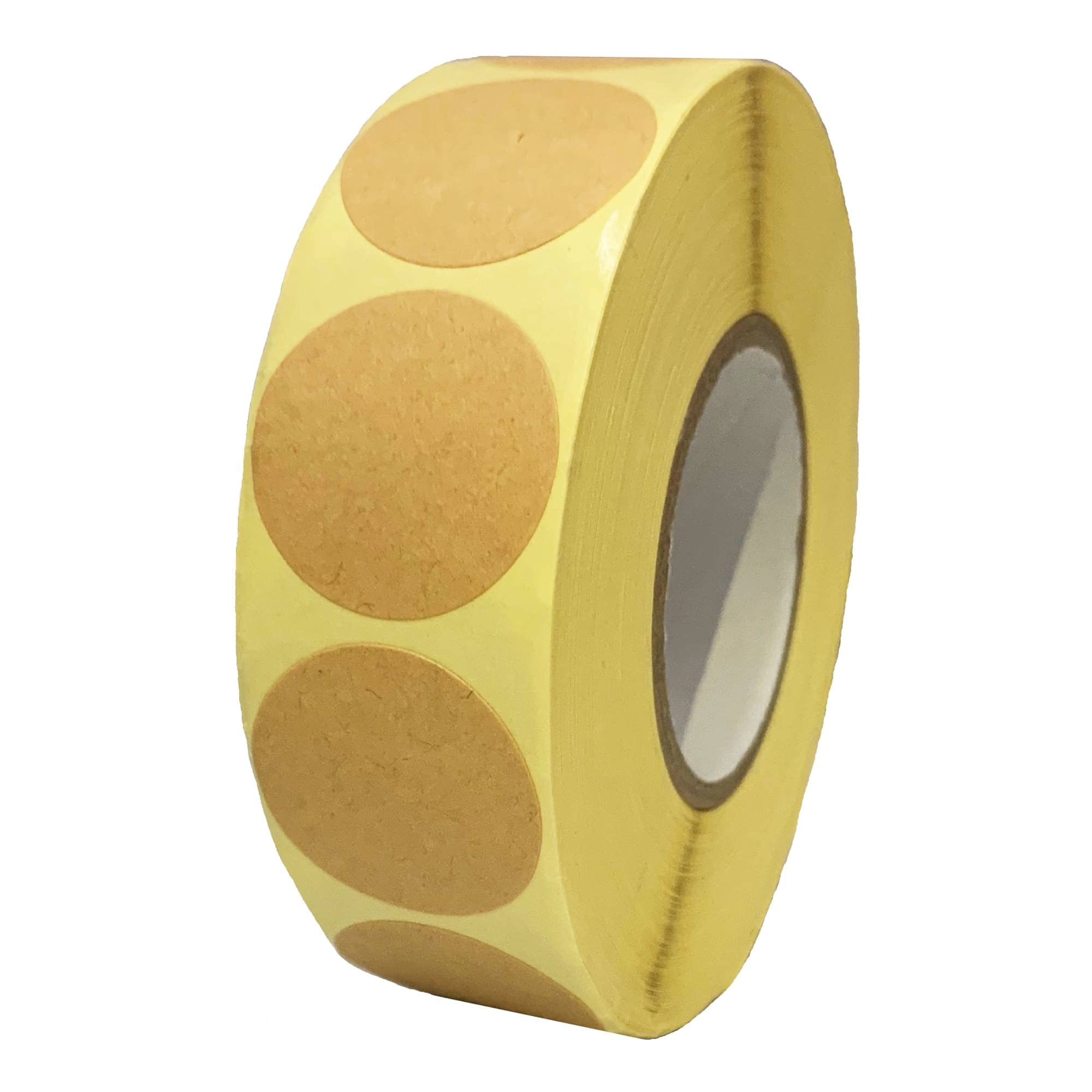 25mm Kraft Brown Round Stickers Labels, Roll of 1000