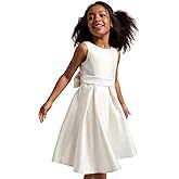 GETCUTE Satin Flower Girl Dress Sleeveless Girls Party Dresses for Wedding Pageant First Communion Gown with Bowknot