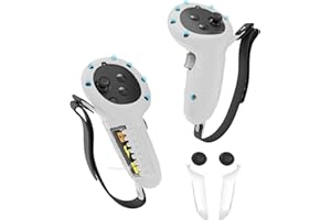 HATALKIN Controller Grips Cover Compatible with Oculus Quest 3, for Quest 3 Controllers Grip Cover Silicone Protector VR Accessories with Battery Replace Opening and Adjustable Knuckle Straps