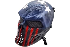 Fanjin Tactical Mask Skull Full Face Masks, Airsoft Mask, for Halloween Cosplay Party CS Survival Games Shooting