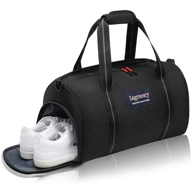 La Gracery Sports Gym Bag Shoes Compartment & Dry Wet Separation Layer Waterproof Travel Duffel