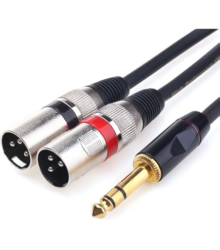 1/4" To Dual RCA Y Splitter Cable - 6.35mm TRS Stereo Jack To RCA Male 1.5 Meter Cable