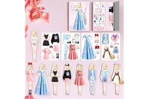 YOSTYLE 2023 New Magnetic Dress Up, Magnetic Princess Dress Up Paper Doll Magnet Dress Up Games, Magnetic Dress Up Dolls for Girls, Great Gift Idea for Little Girls (A)