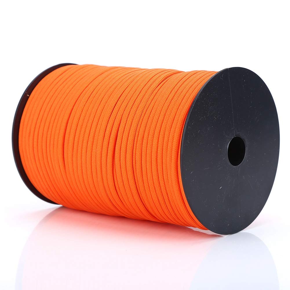 Bnineteenteam 550 Reflective Paracord, 100m/328.1ft Tear-Resistant Parachute Cord, 4mm Type 550, 9 Strand, Orange, Camping & Outdoor Use