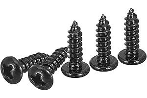 DTGN #6x1/2 Phillips Pan Head Self-Tapping Screw - 100Pack - Black Oxide 304 Stainless Steel Sheet Metal Screws Wood Screws