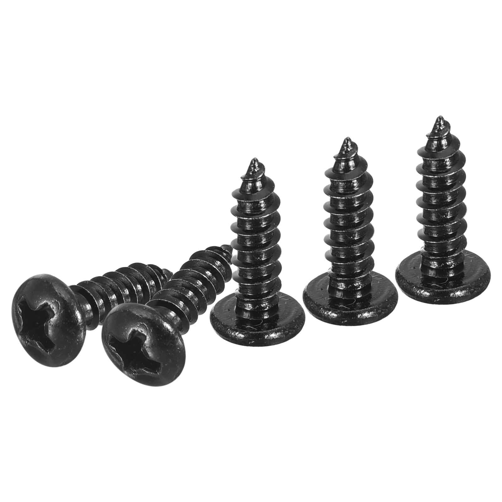 DTGN #6x1/2" Phillips Pan Head Self-tapping Screw - 100Pack - Black Oxide 304 Stainless Steel Sheet Metal Screws Wood Screws