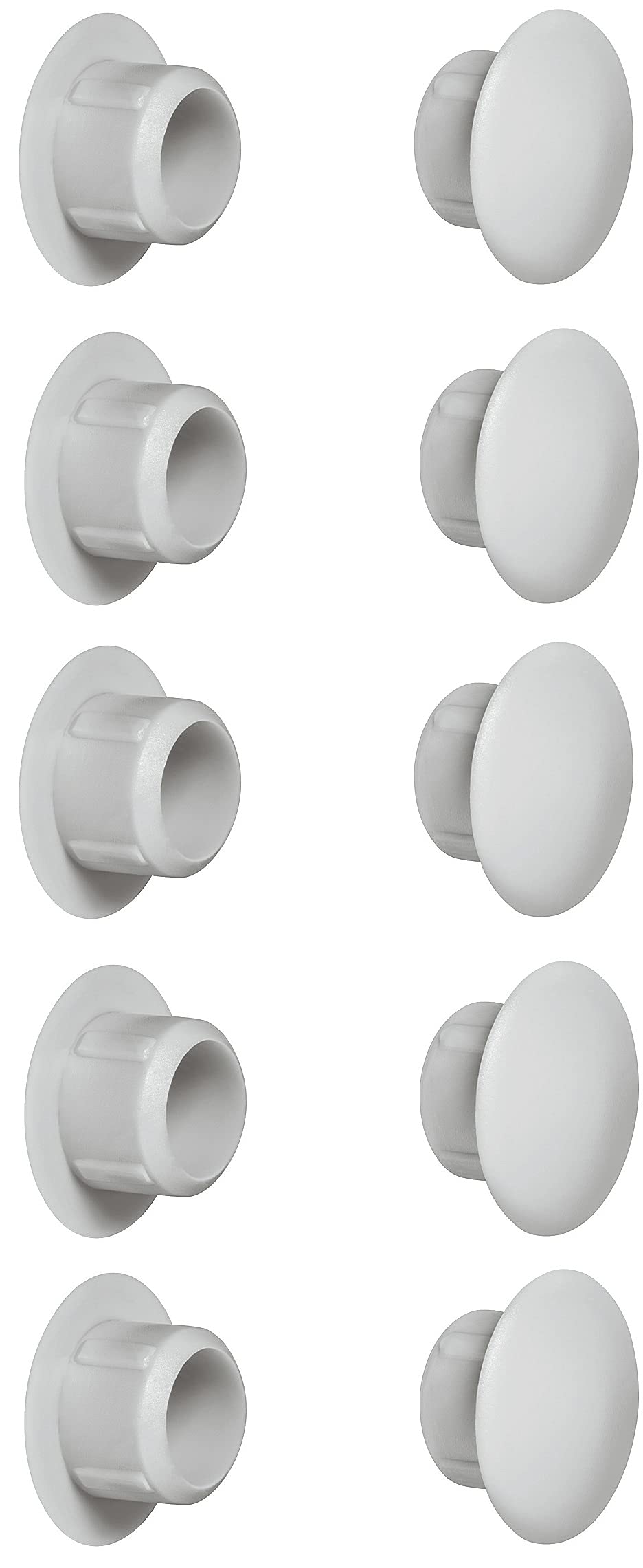 cyclingcolors 10 x Cover caps, Plastic Blanking Hole Plugs, Blanking Plugs, Cover Furniture (Diameter 10 mm/Light Grey RAL 7035)