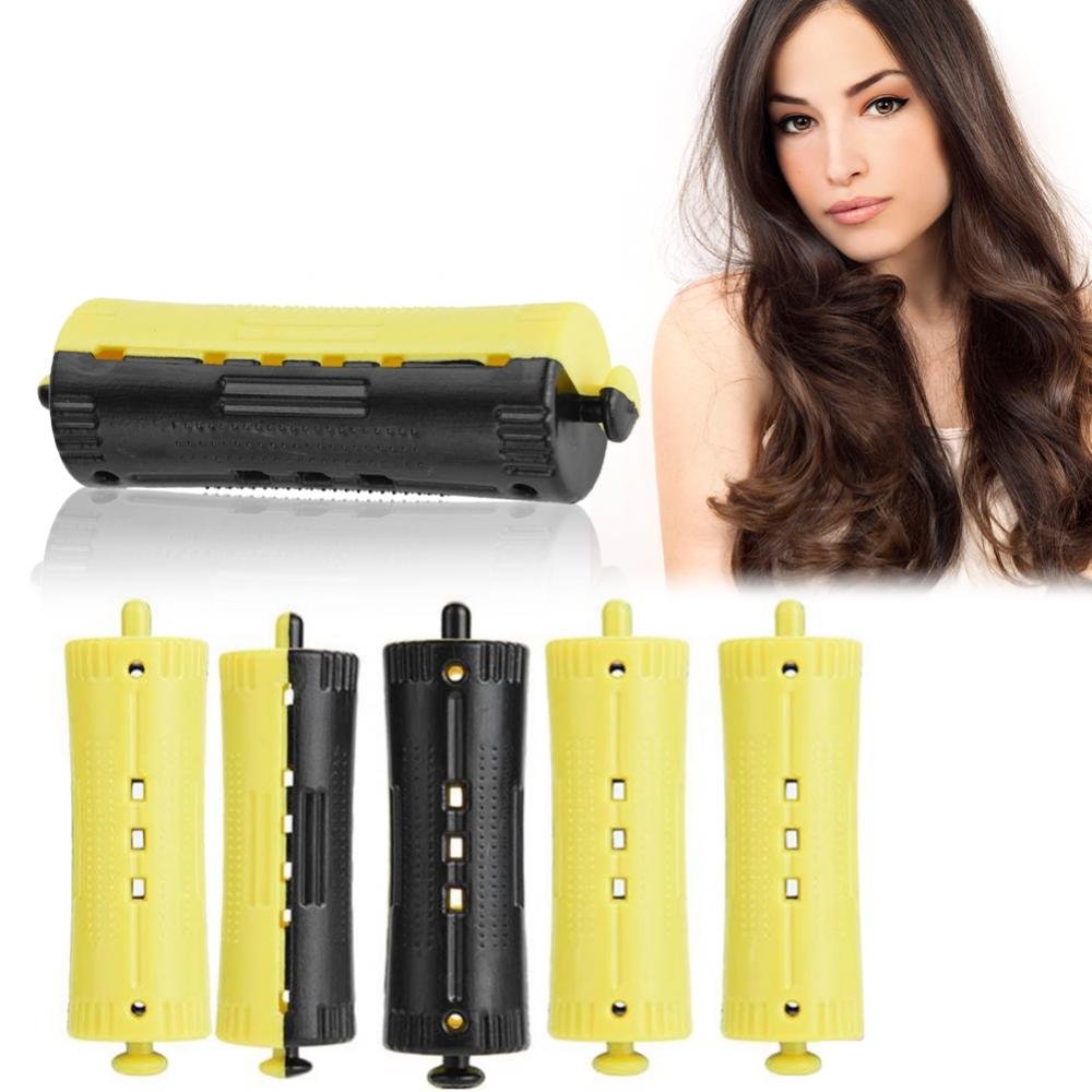 Hair Rollers with Rubber Band, 6Pcs Salon Standard Wave Rods Heat Perm Curling 1-6 Sizes Hair Clip Curlers DIY Hairdressing Tool for Girls Women(#2)