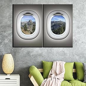 2 Panel Grey Plane Window Seat Overlooking Yosemite...