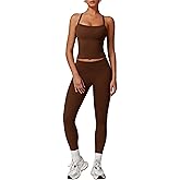 ABOCIW Workout Sets for Women 2 Piece Padded Sports Bra Tank Top High Waist Leggings Sets Gym Yoga Work Out Clothes