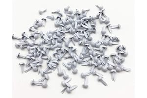 RUWADO Royee 100 Pcs Mini Brads Fasteners Metal Plated Round Paper Fasteners Brass Pastel for Paper Craft Scrapbooking DIY Art Handmade Project Decorative Supplies (White)