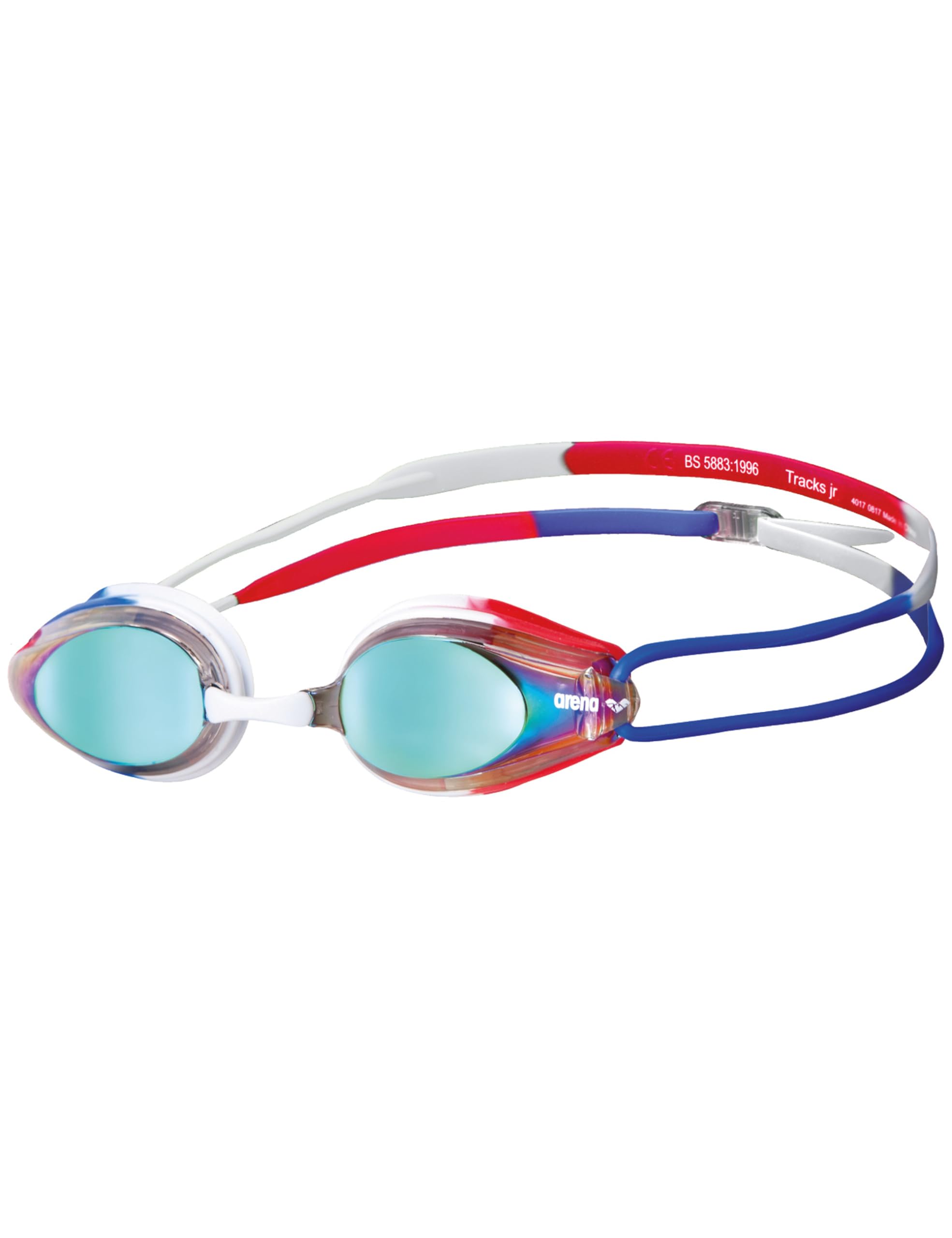 ARENA SWIM GOGGLE TRACKS MIRROR JUNIOR -GOLD-BLUE-RED