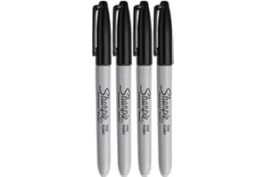 Sharpie Permanent Markers, Fine Point, Black Ink (4-Pack)