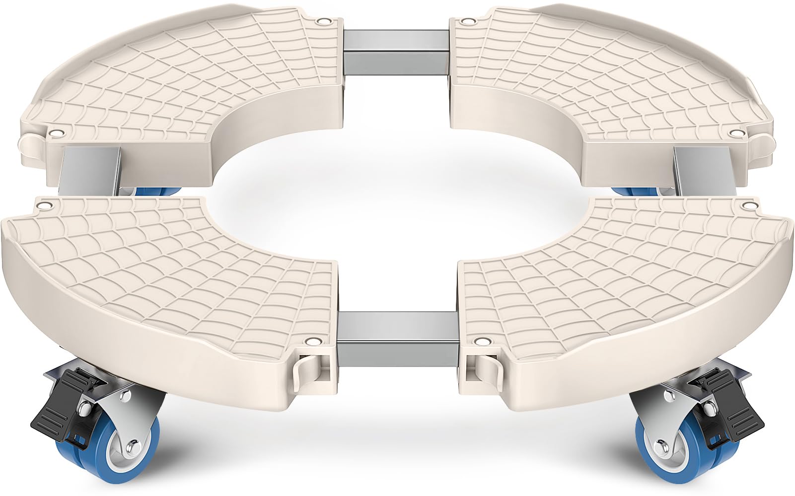 VANCASTLE Plant Caddy with Lockable Wheels Heavy Duty 450lbs Capacity, 15-22 Inch Adjustable Plant Stand with Wheels Rolling base, Plant Dolly for Flower Pot Mover Indoor Outdoor, Beige, 1 Pack Image